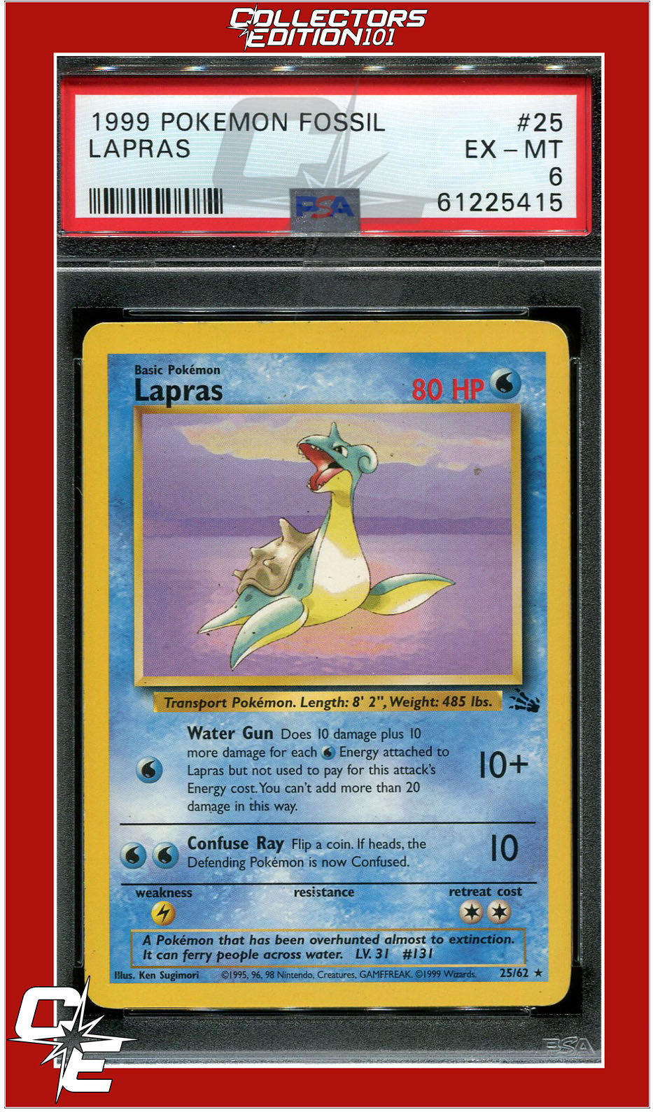 Fossil 25 Lapras PSA 6