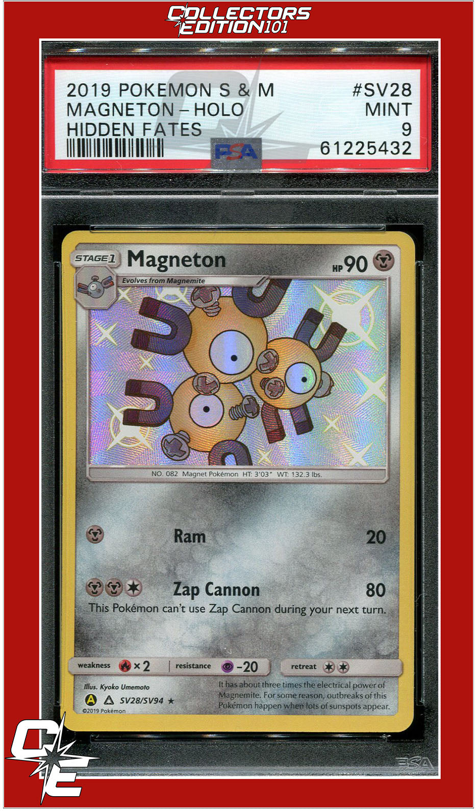 Hidden Fates SV28 Magneton Holo PSA 9