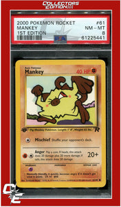 Team Rocket 61 Mankey 1st Edition PSA 8