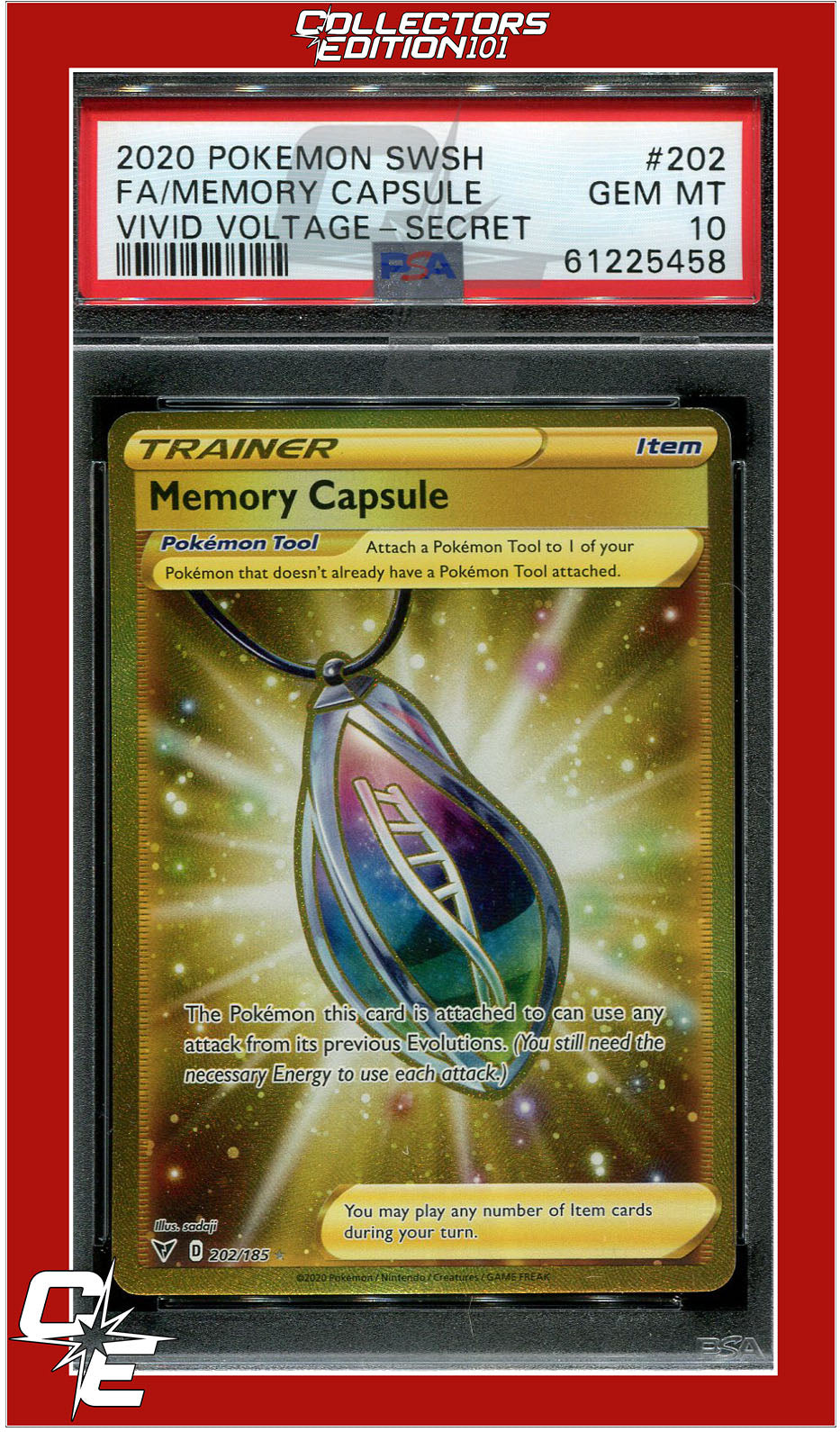 Vivid Voltage 202 Full Art Memory Capsule Secret PSA 10