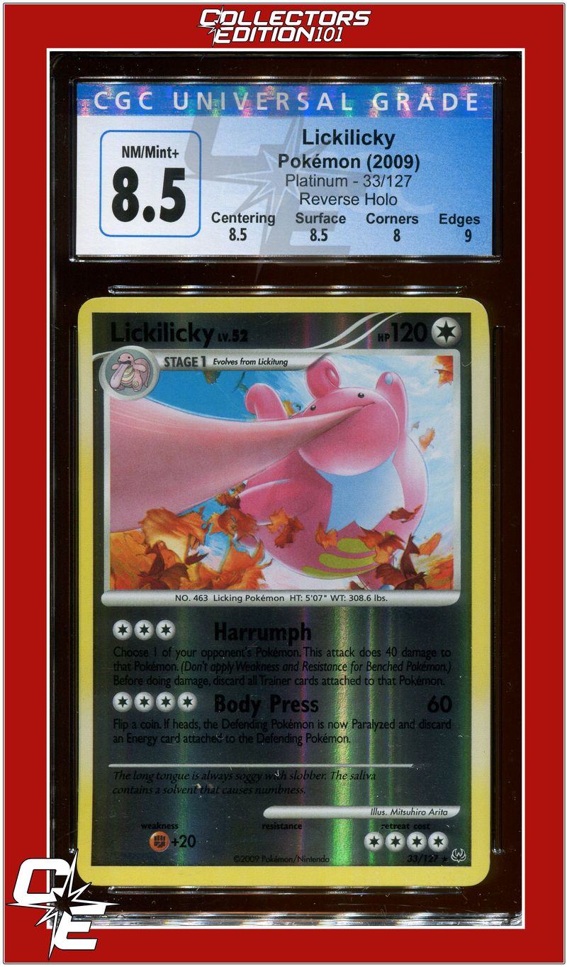 Platinum 33 Lickilicky Reverse Holo CGC 8.5 - Subgrades