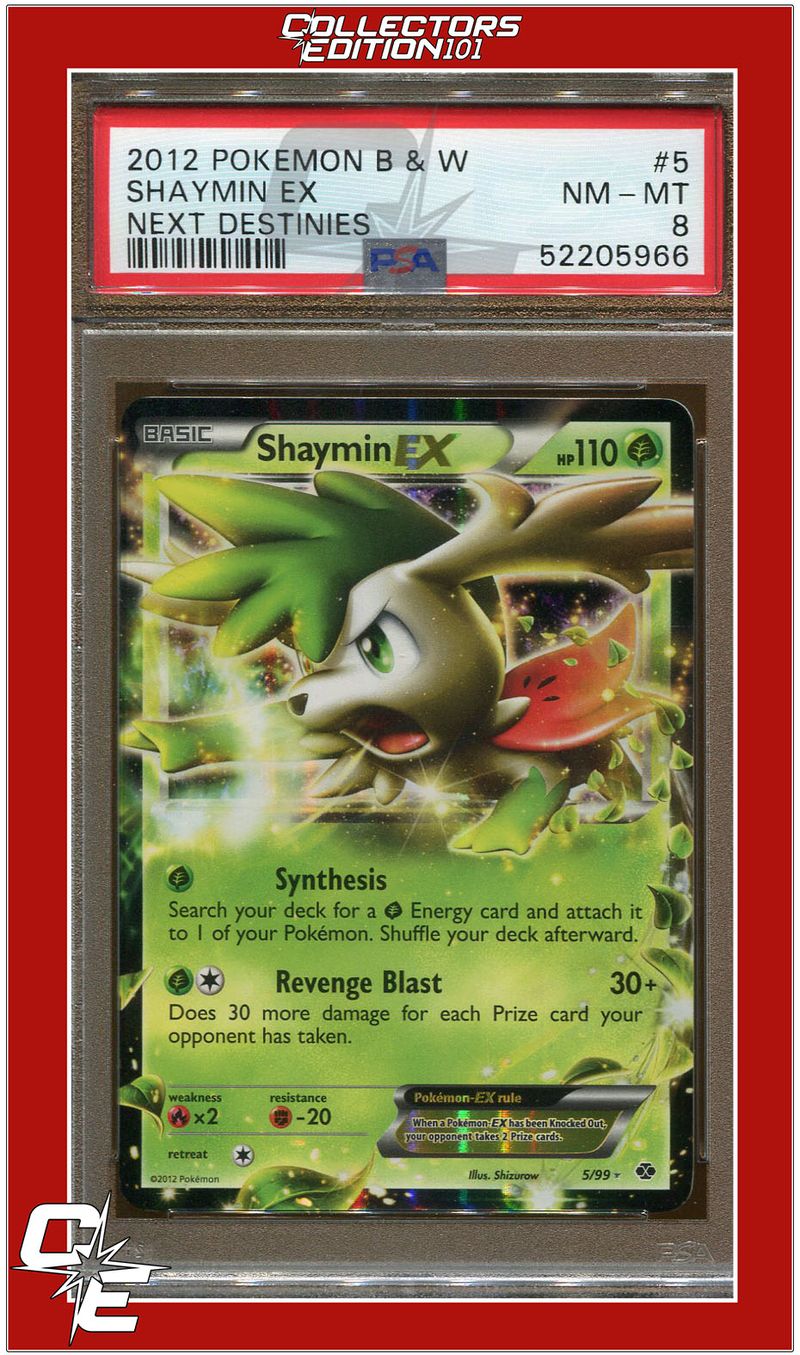 shaymin pokemon card ex Next Destinies 5 Shaymin EX PSA 8