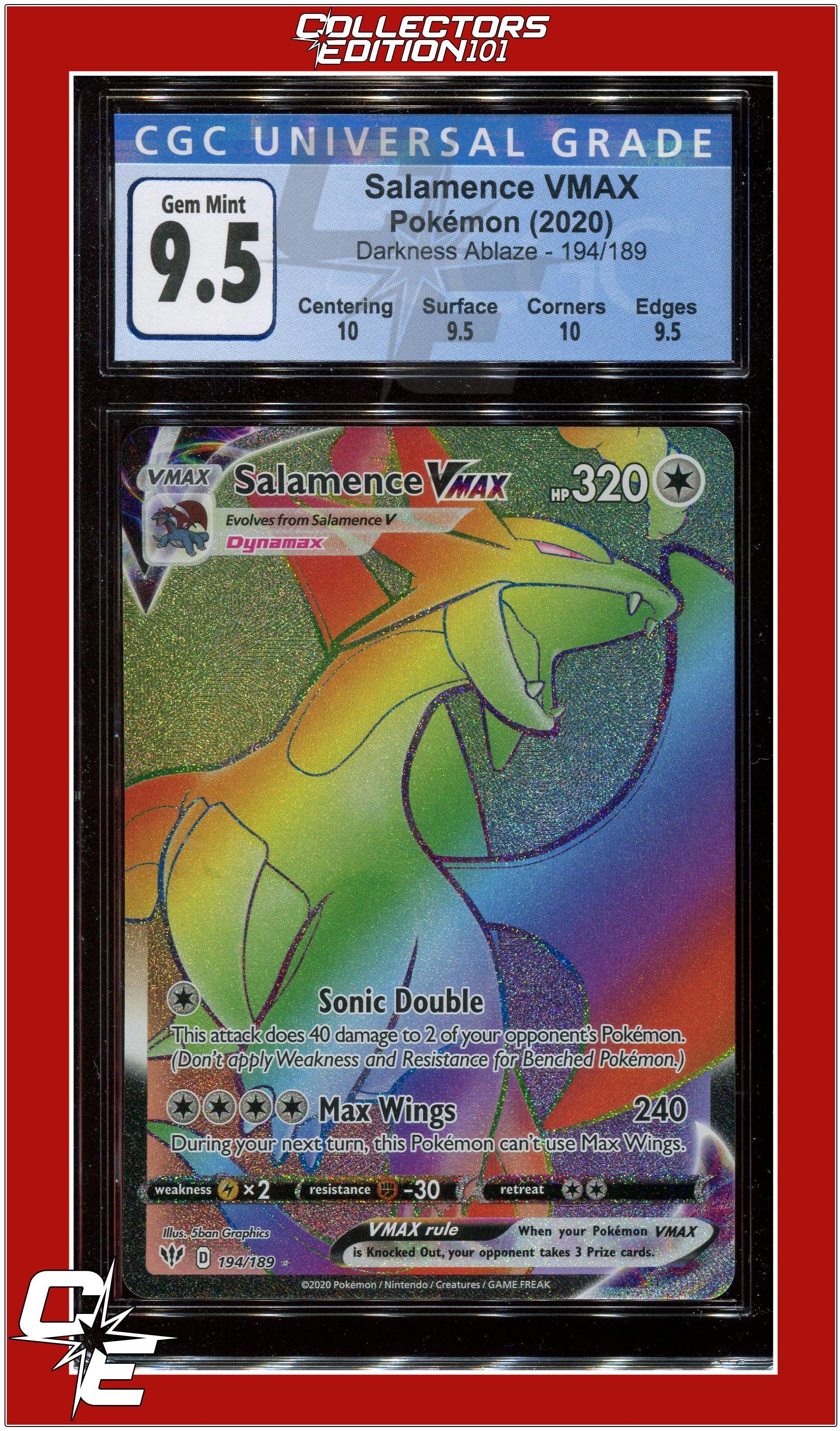 Darkness Ablaze Salamence VMAX 194/189 CGC 9.5