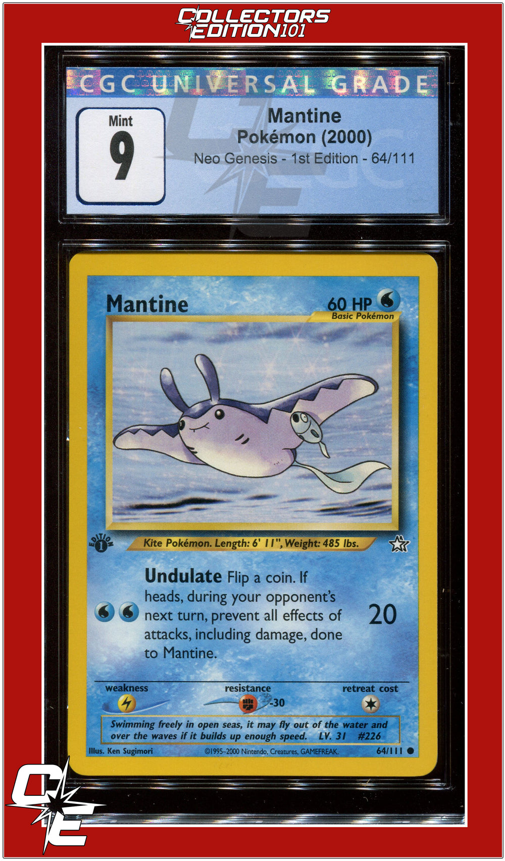 Neo Genesis 1st Edition Mantine 64/111 CGC 9