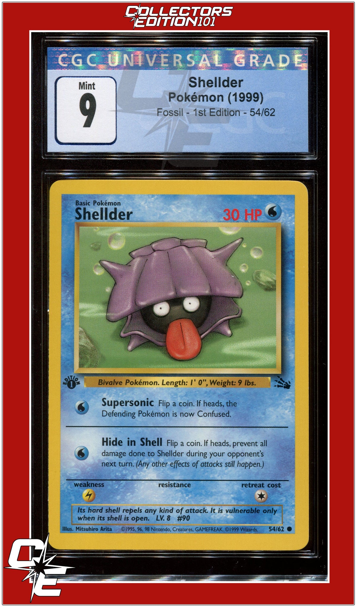 Fossil 54 Shellder 1st Edition CGC 9 | Collectors Edition 101 Fossil 54 Shellder 1st Edition CGC 9 | Collectors Edition 101