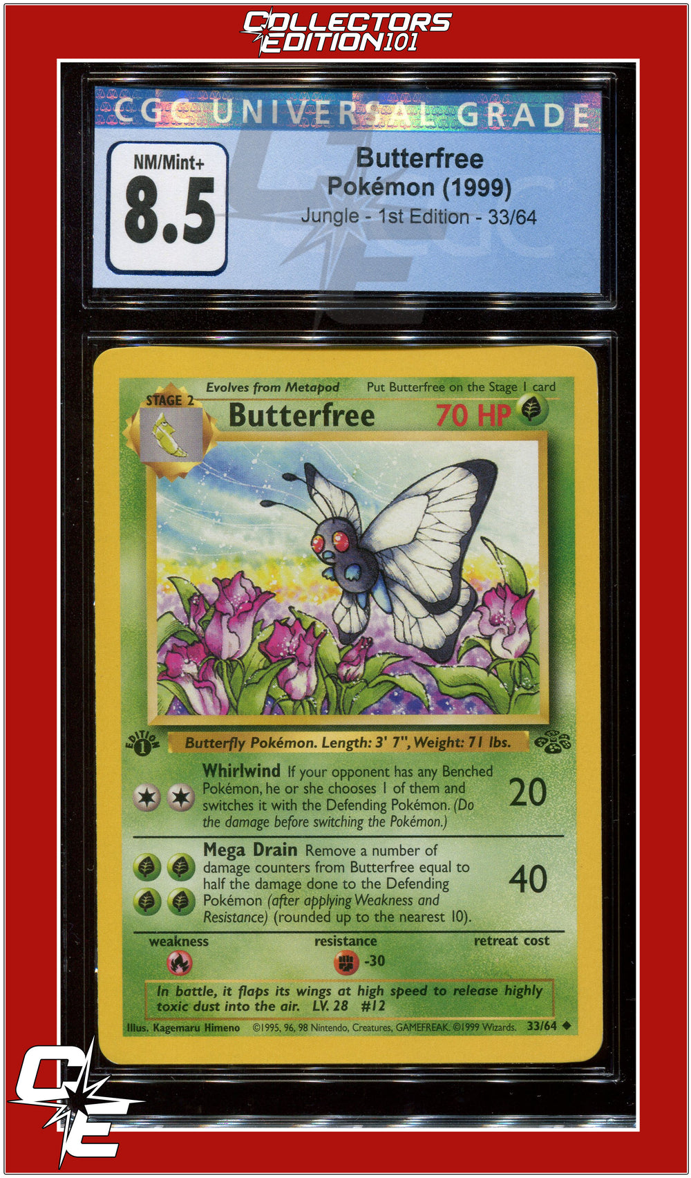 Jungle 1st Edition Butterfree 33/64 CGC 8.5