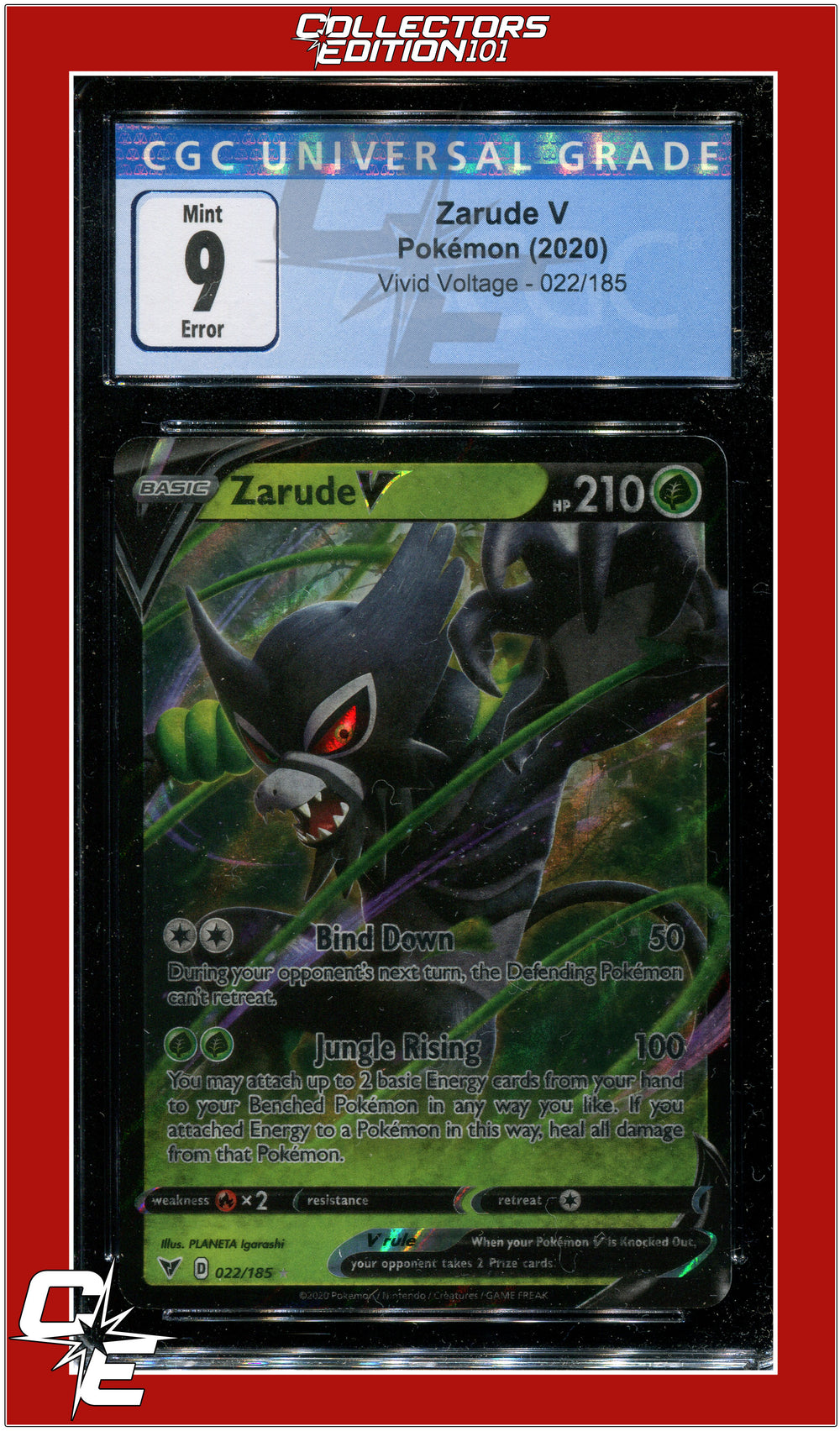 zarude v pokemon card Vivid Voltage 22 Zarude V CGC 9 - Additional Ink *ERROR*