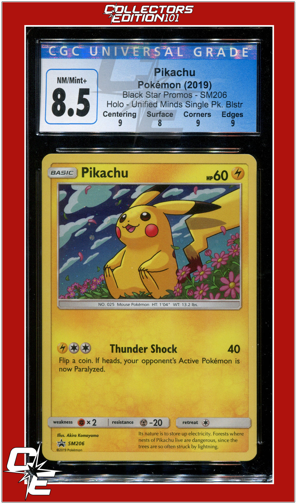 Black Star Promo Pikachu Holo SM206 CGC 8.5 - Subgrades