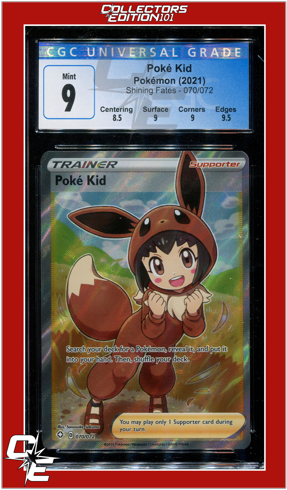 Shining Fates Poké Kid 070/072 CGC 9 - Subgrades