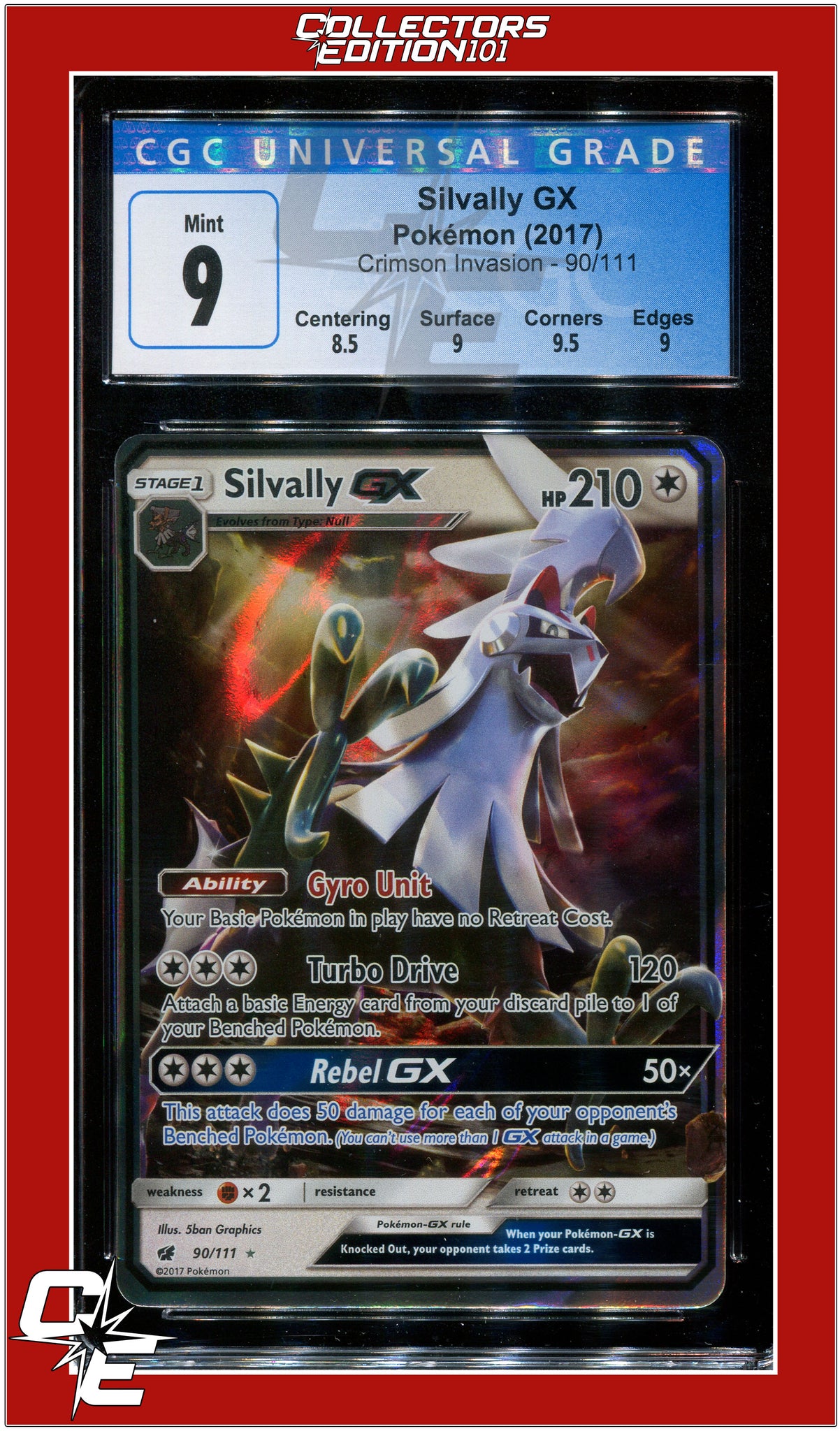 Crimson Invasion 90 Silvally GX CGC 9 - Subgrades | Collectors Edition 101 Crimson Invasion 90 Silvally GX CGC 9 - Subgrades | Collectors Edition 101