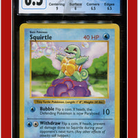 Base Set 63 Squirtle Shadowless CGC 6.5 - Subgrades