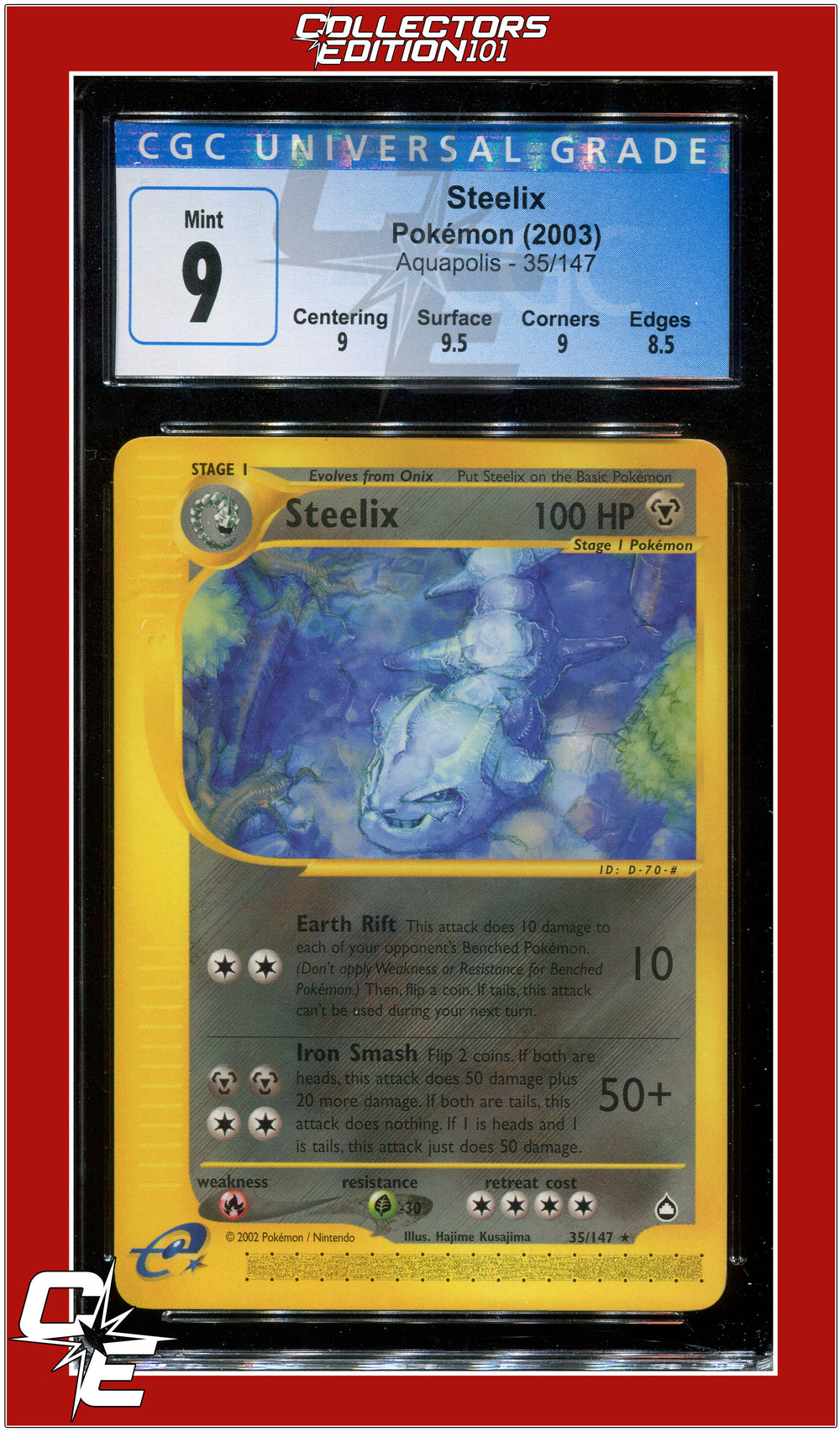 Aquapolis Steelix 35/147 CGC 9 - Subgrades