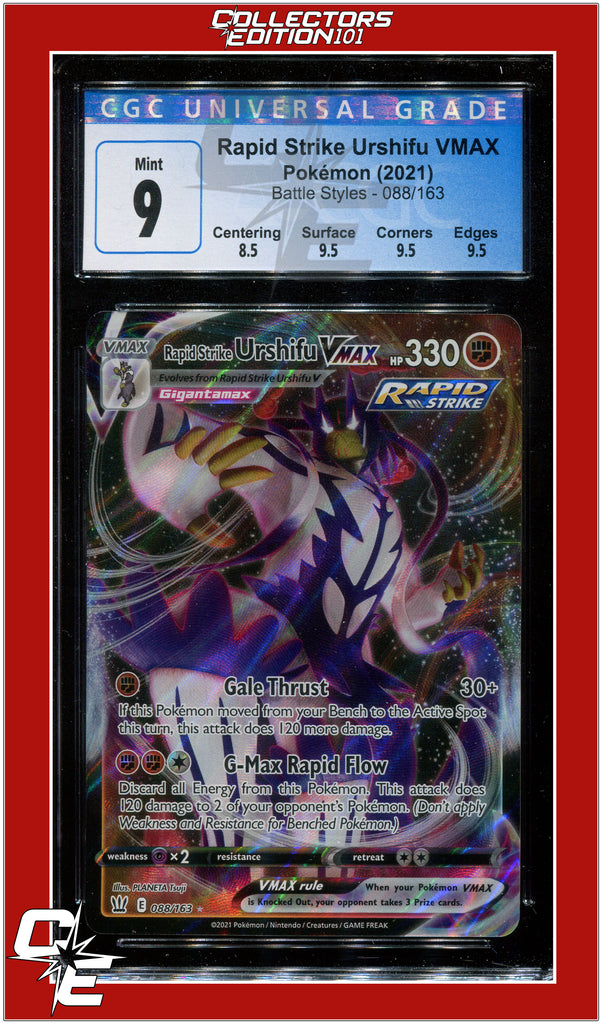 Battle Styles 88 Rapid Strike Urshifu VMAX CGC 9 - Subgrades | Collectors Edition 101 Battle Styles 88 Rapid Strike Urshifu VMAX CGC 9 - Subgrades | Collectors Edition 101
