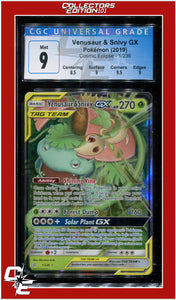 Cosmic Eclipse Venusaur & Snivy GX 1/236 CGC 9 - Subgrades