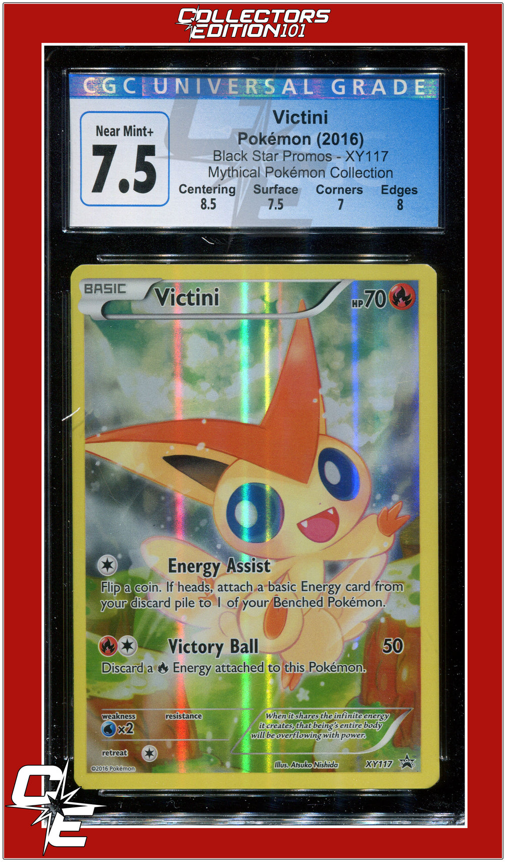 Black Star Promo Victini XY117 CGC 7.5 - Subgrades