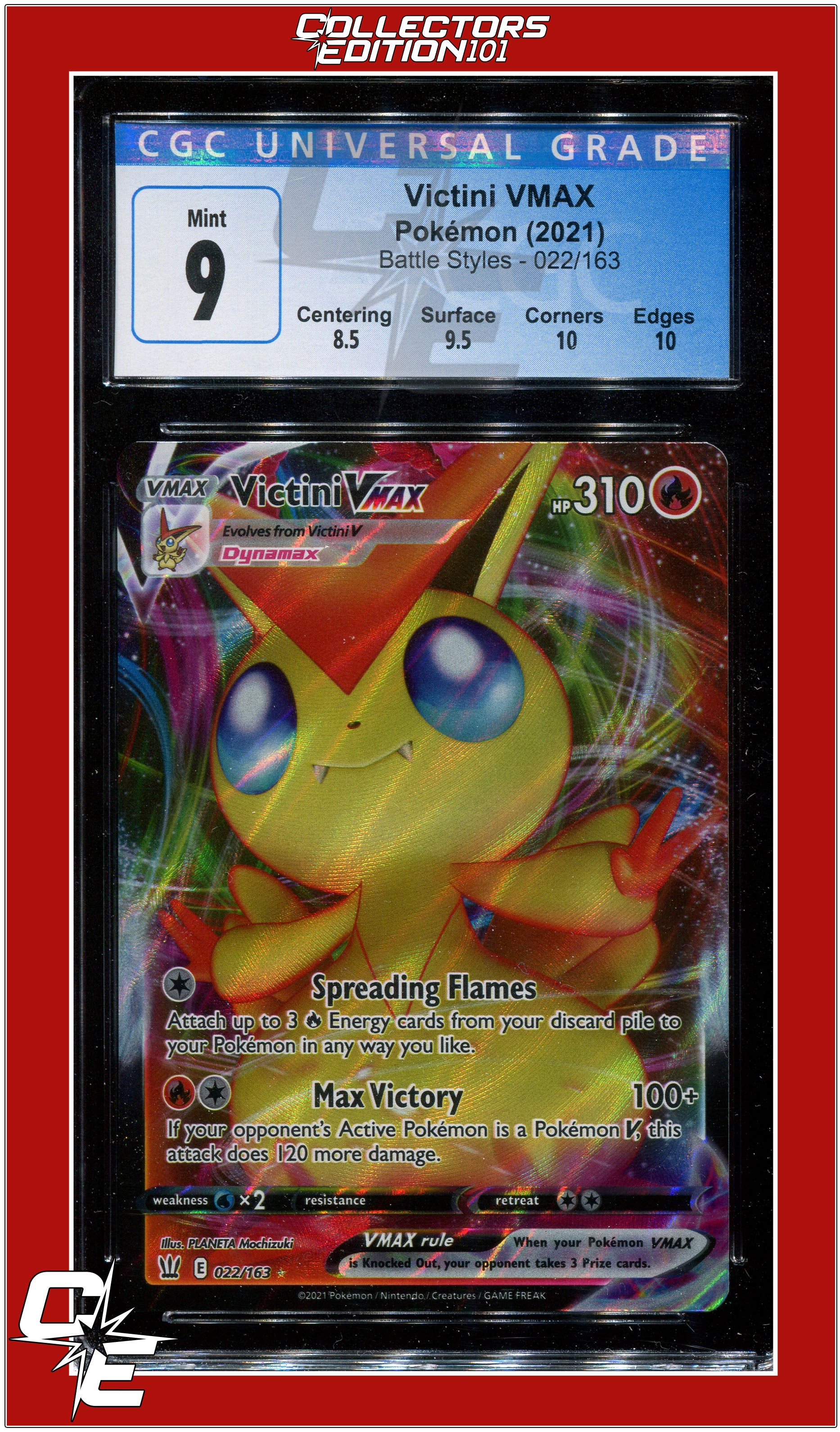 Battle Styles 22 Victini VMAX CGC 9 - Subgrades | Collectors Edition 101 Battle Styles 22 Victini VMAX CGC 9 - Subgrades | Collectors Edition 101