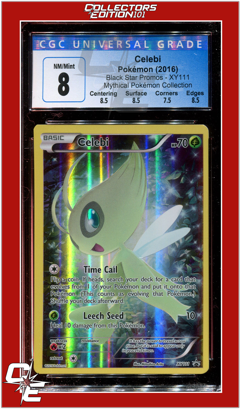 Black Star Promo Celebi XY111 CGC 8 - Subgrades