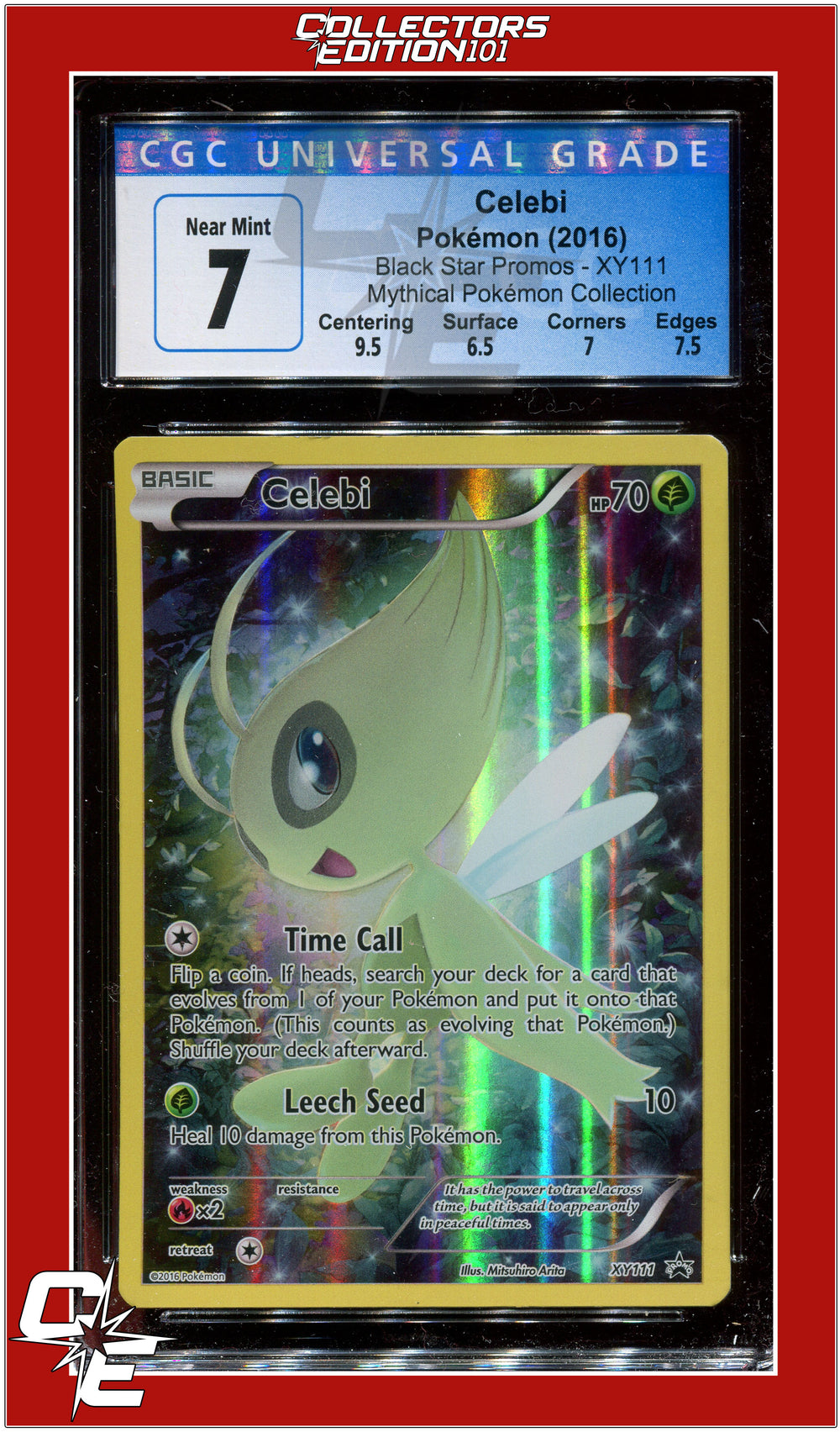 Black Star Promo Celebi XY111 CGC 7 - Subgrades