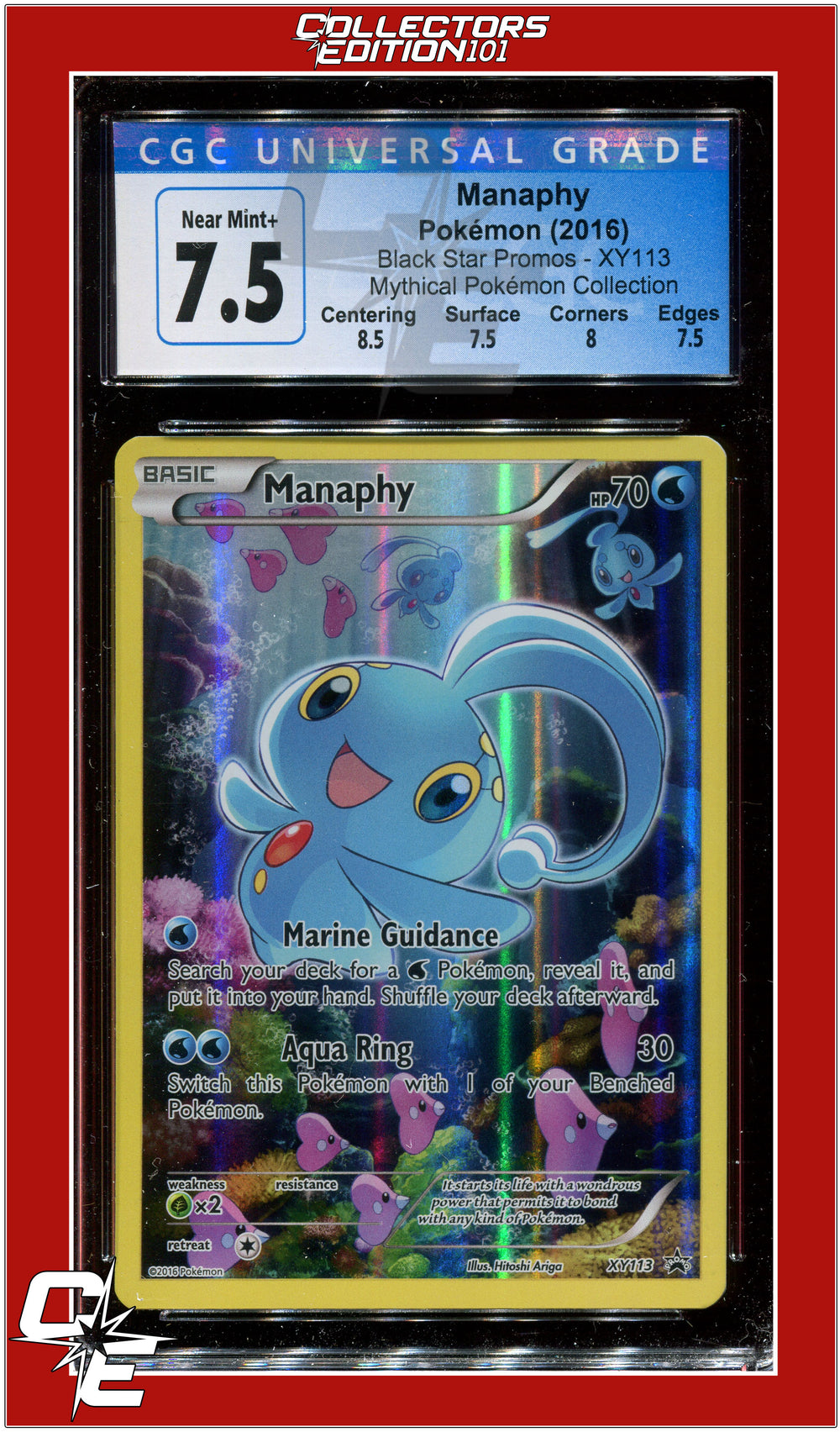 Black Star Promo Manaphy XY113 CGC 7.5 - Subgrades