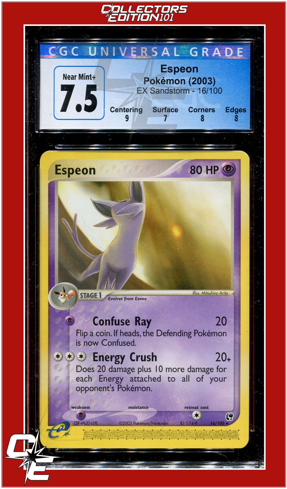 EX Sandstorm Espeon 16/100 CGC 7.5 - Subgrades