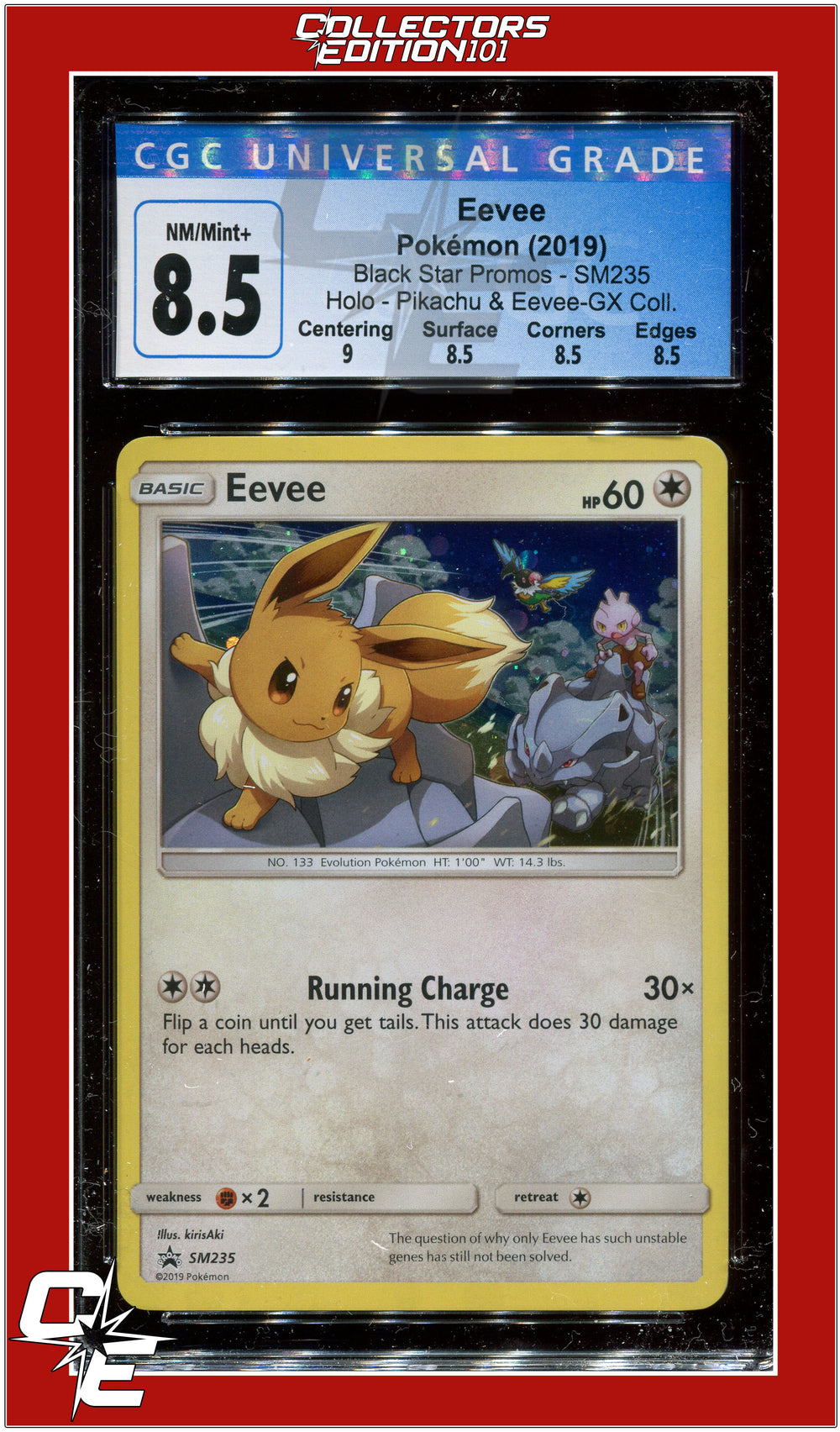 SM Black Star Promo SM235 Eevee Holo CGC 8.5 - Subgrades