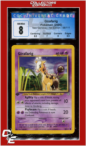 Neo Genesis 1st Edition Girafarig 58/111 CGC 8 - Subgrades