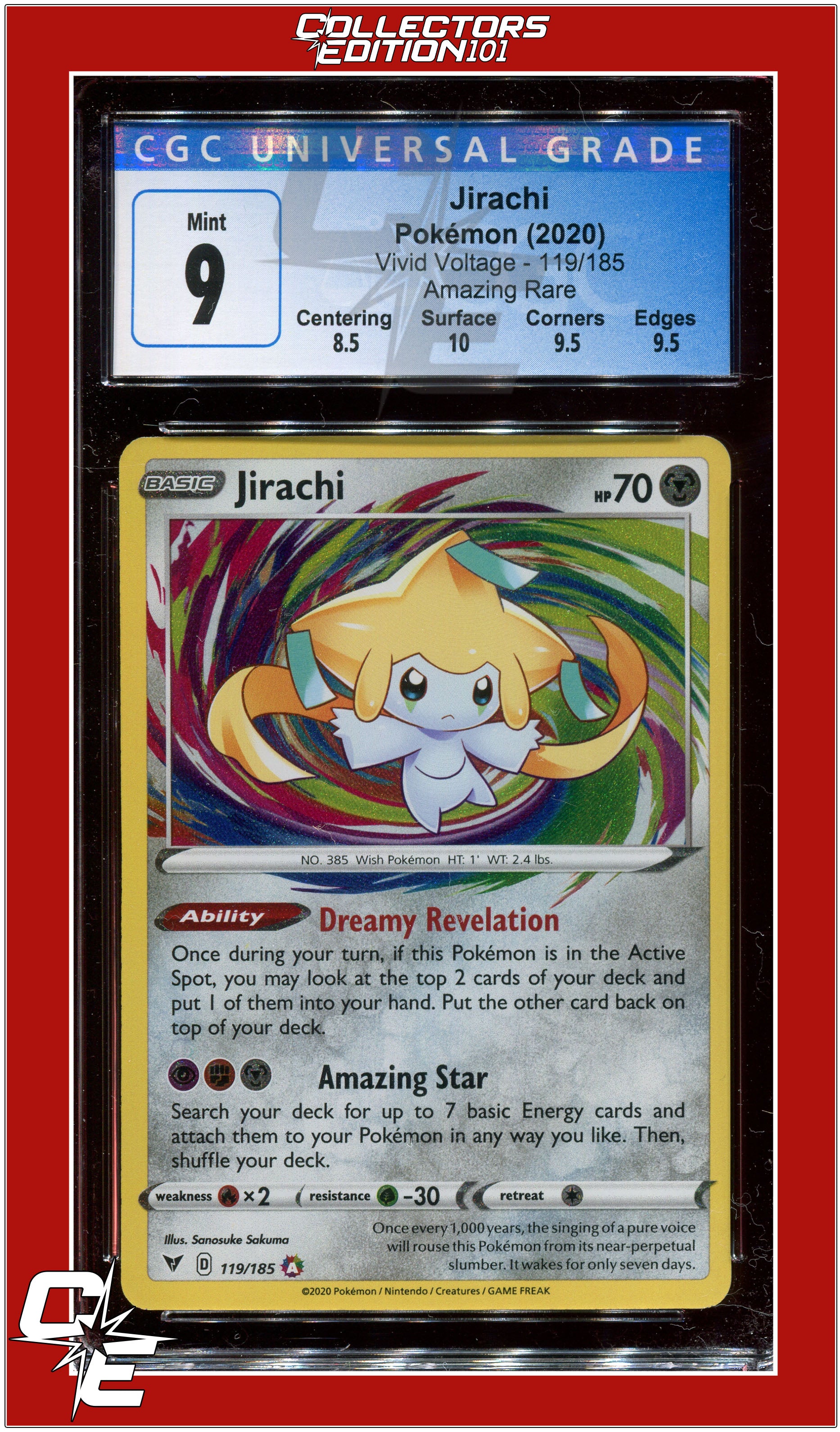 Vivid Voltage Jirachi Amazing Rare 119/185 CGC 9 - Subgrades