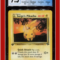 Gym Challenge 1st Edition Lt. Surge's Pikachu 84/132 CGC 7.5 - Subgrades