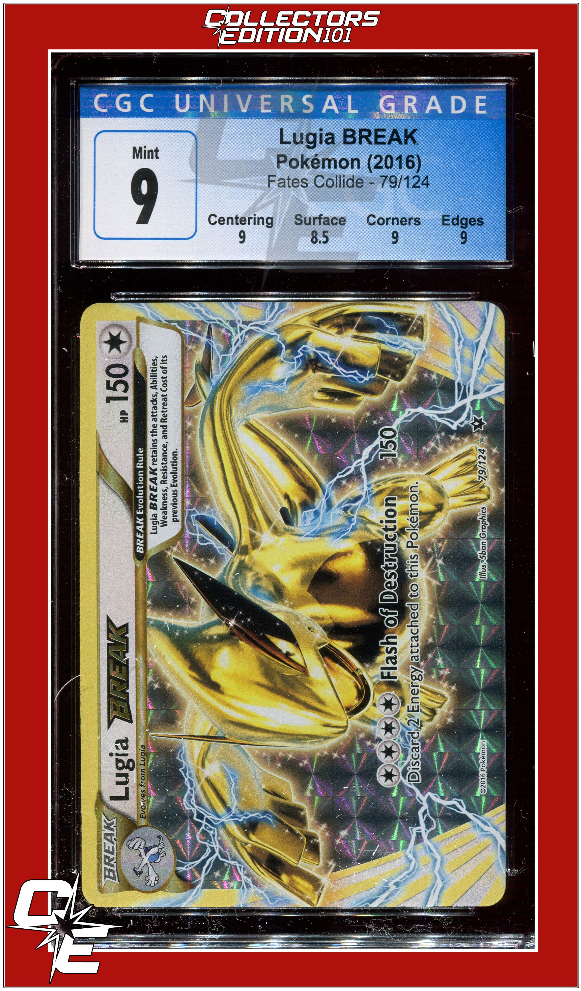 Fates Collide Lugia BREAK 79/124 CGC 9 - Subgrades