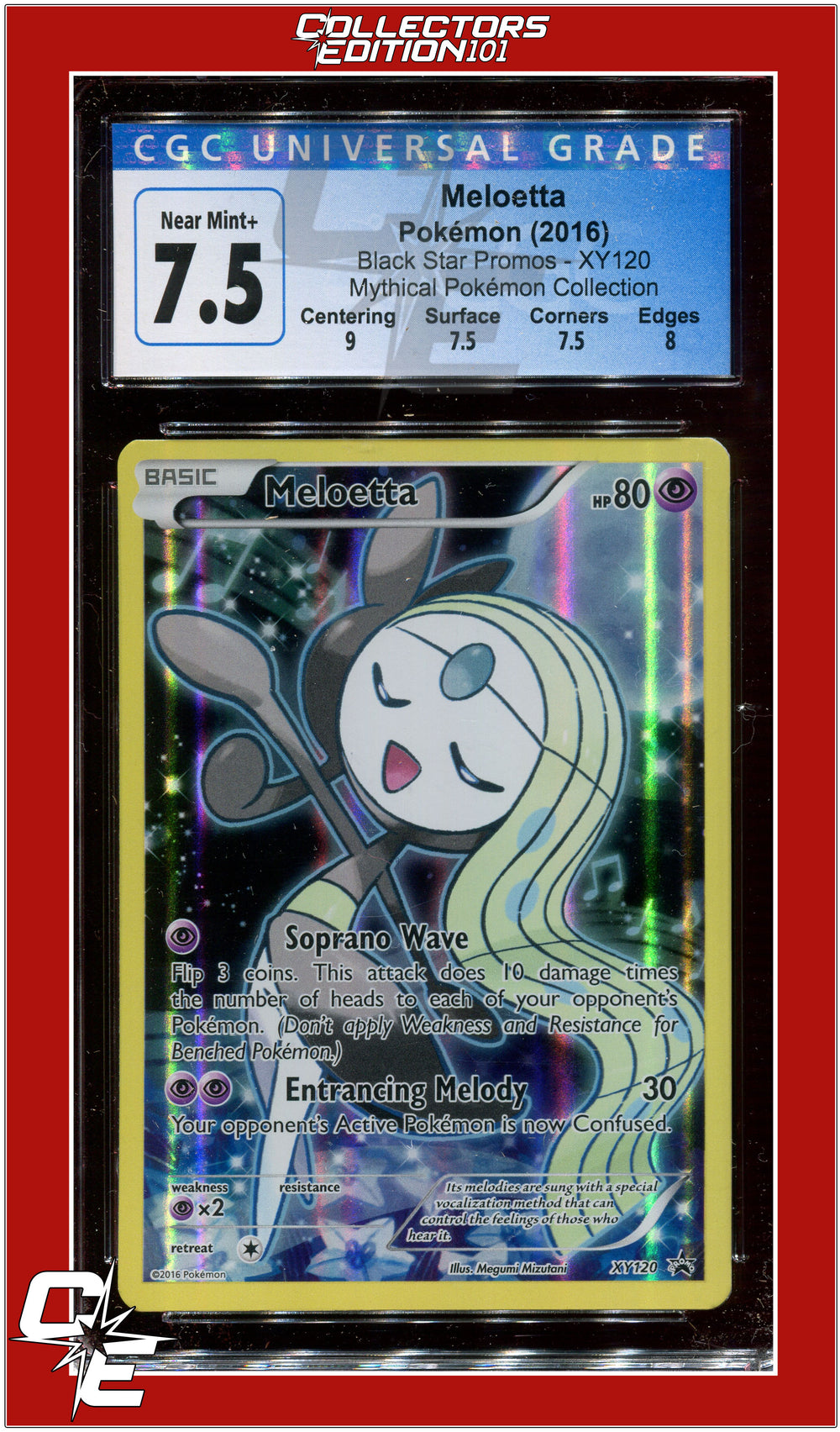 Black Star Promo Meloetta XY120 CGC 7.5 - Subgrades