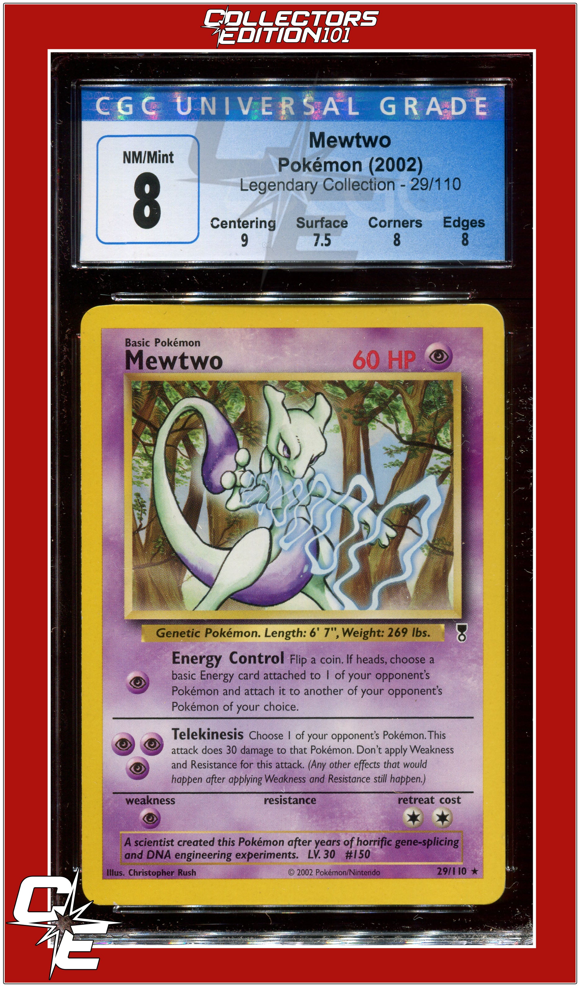 Pokemon CGC 8 selling base set mewtwo