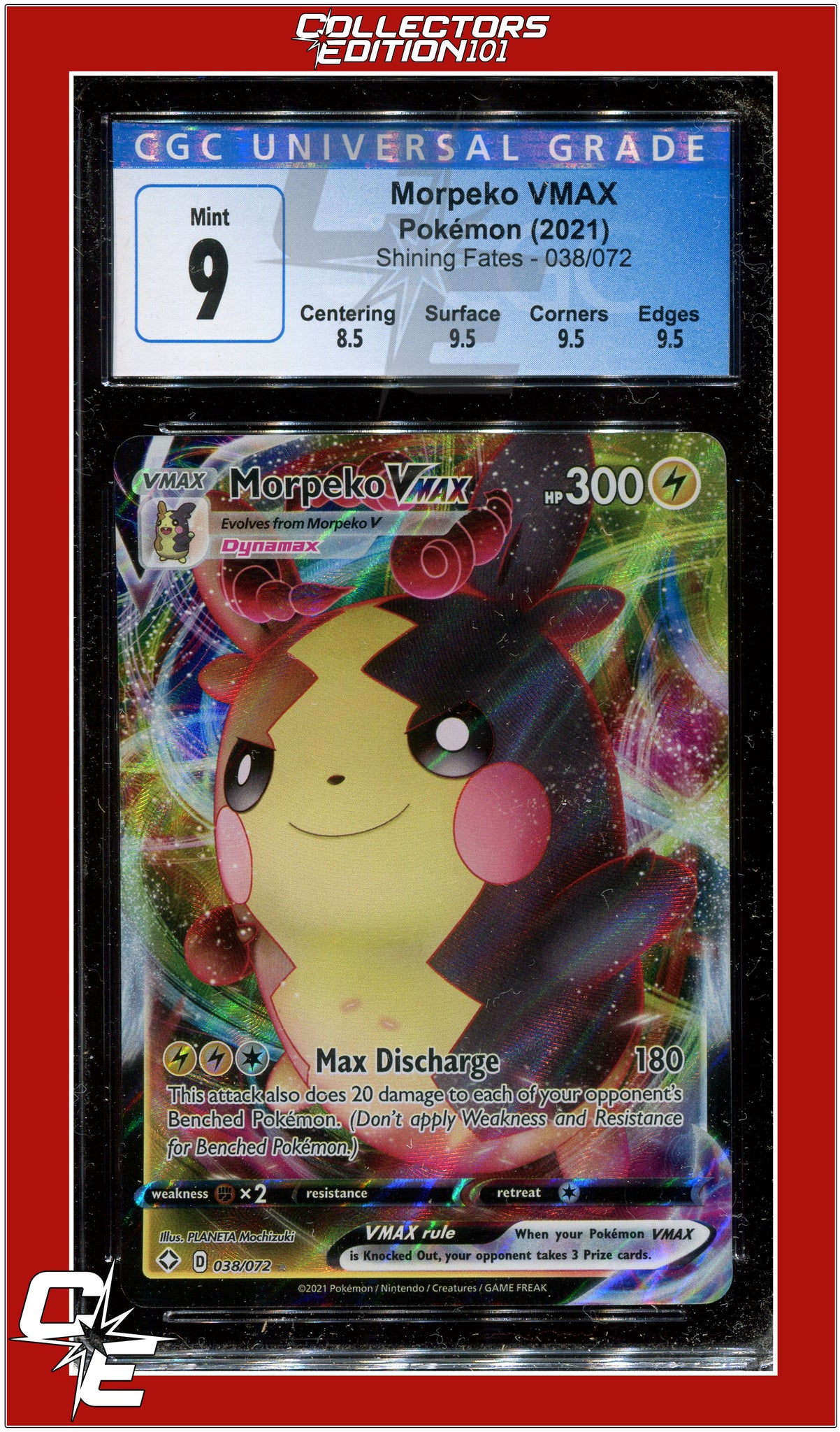 Shining Fates 038 Morpeko VMAX CGC 9 - Subgrades | Collectors Edition 101 Shining Fates 038 Morpeko VMAX CGC 9 - Subgrades | Collectors Edition 101