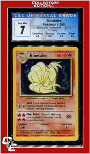 Base Set Ninetales Holo 12/102 CGC 7 - Subgrades