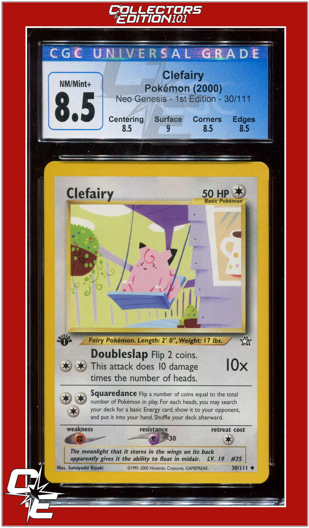 Neo Genesis 1st Edition Clefairy 30/111 CGC 8.5 - Subgrades