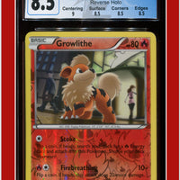 Next Destinies Growlithe Reverse Holo 11/99 8.5 - Subgrades