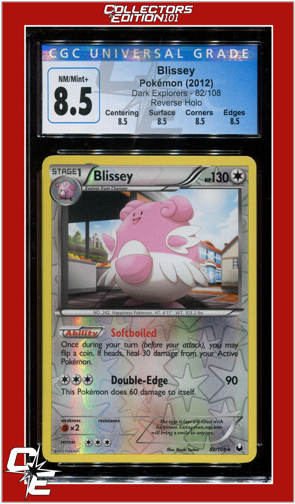 Dark Explorers Blissey Reverse Holo 82/108 CGC 8.5 - Subgrades