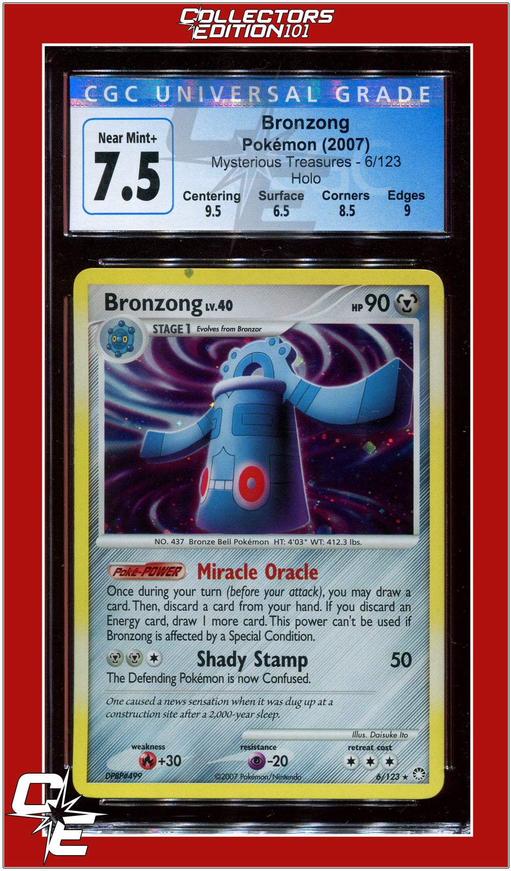 Mysterious Treasures Bronzong Holo 6/123 CGC 7.5 - Subgrades