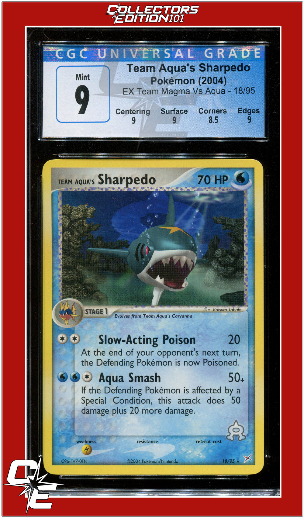 EX Team Magma vs Team Aqua Team Aqua's Sharpedo 18/95 CGC 9 - Subgrades