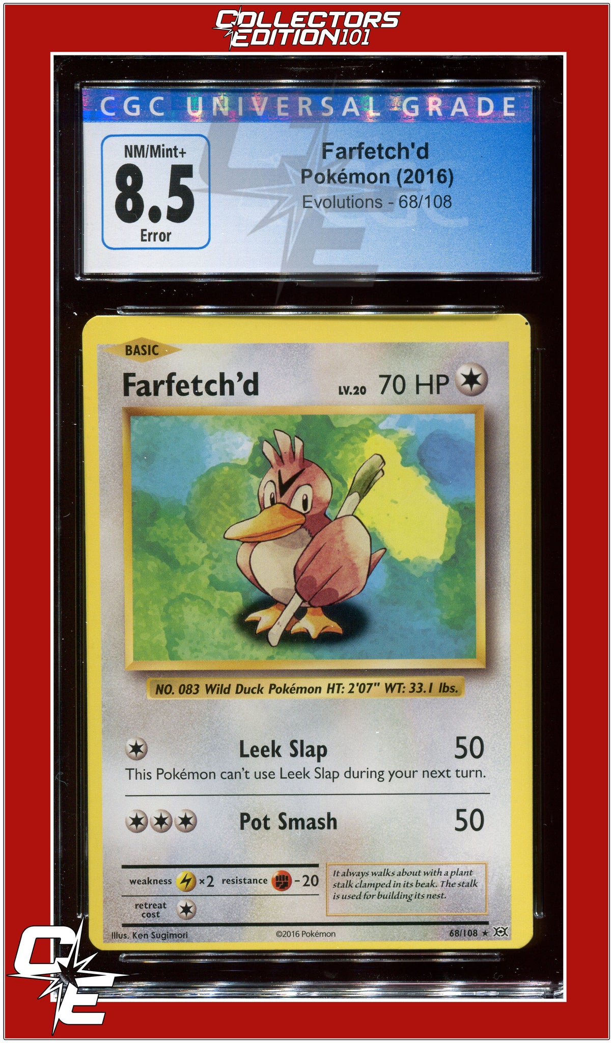 Evolutions 68 Farfetch'd CGC 8.5 - Minor Miscut *ERROR* | Collectors Edition 101 Evolutions 68 Farfetch'd CGC 8.5 - Minor Miscut *ERROR* | Collectors Edition 101