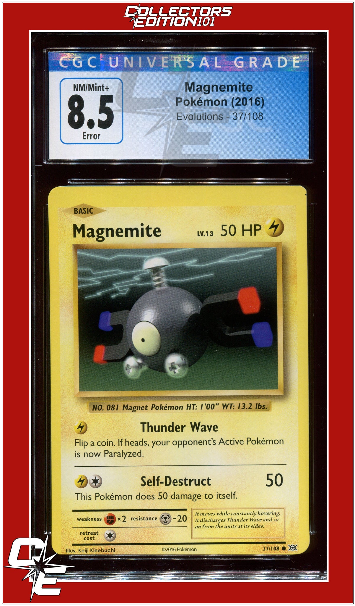 2016 magnemite pokemon card Evolutions 37 Magnemite CGC 8.5