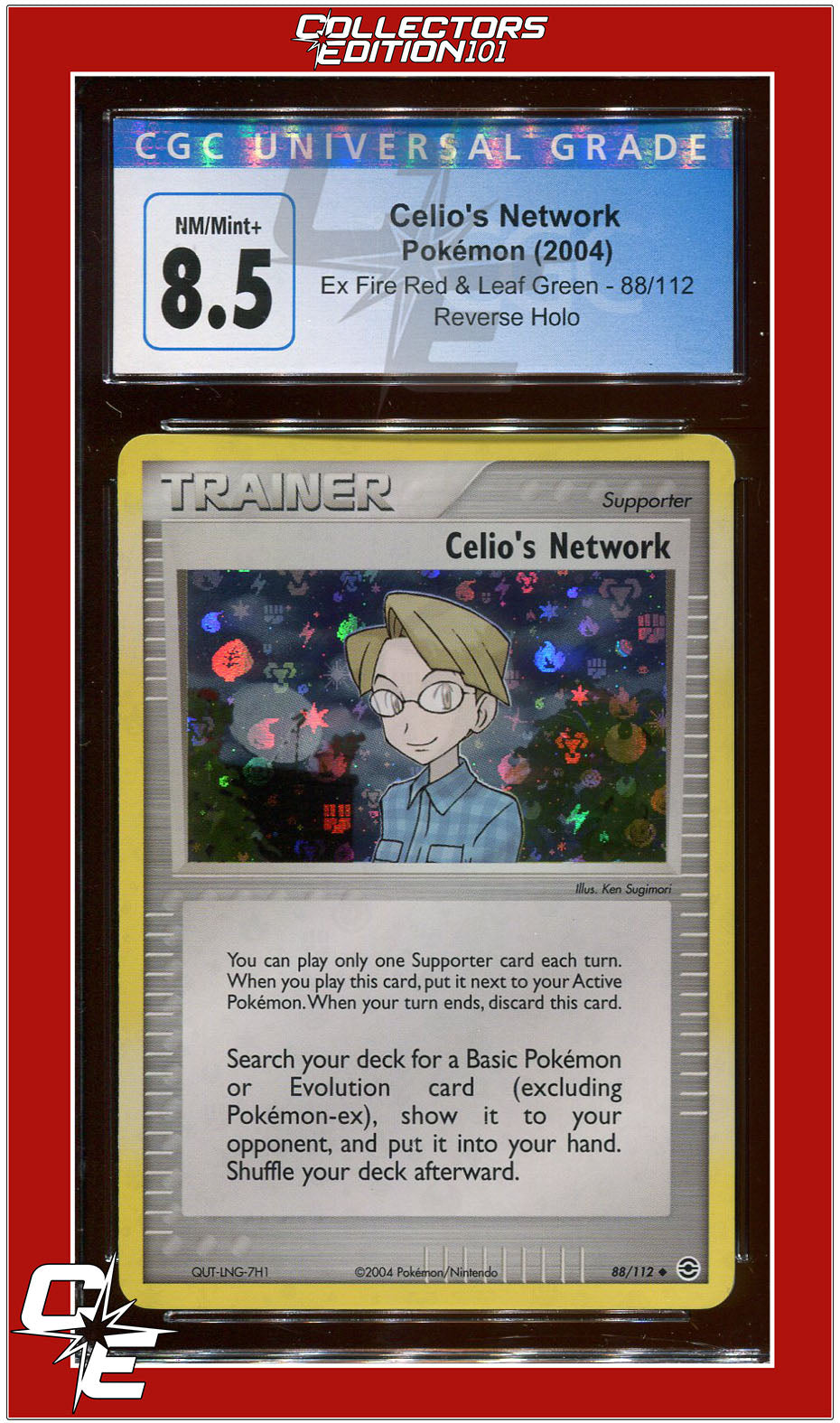 EX FireRed LeafGreen Celio's Network Reverse Holo 88/112 CGC 8.5