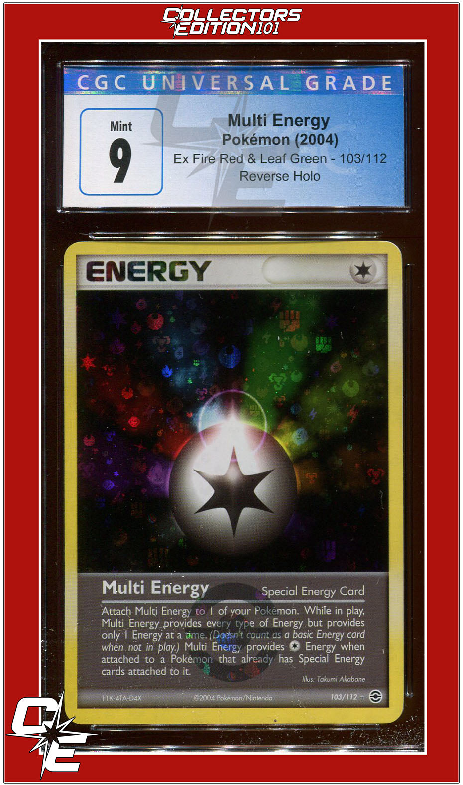 EX FireRed LeafGreen Multi Energy Reverse Holo 103/112 CGC 9