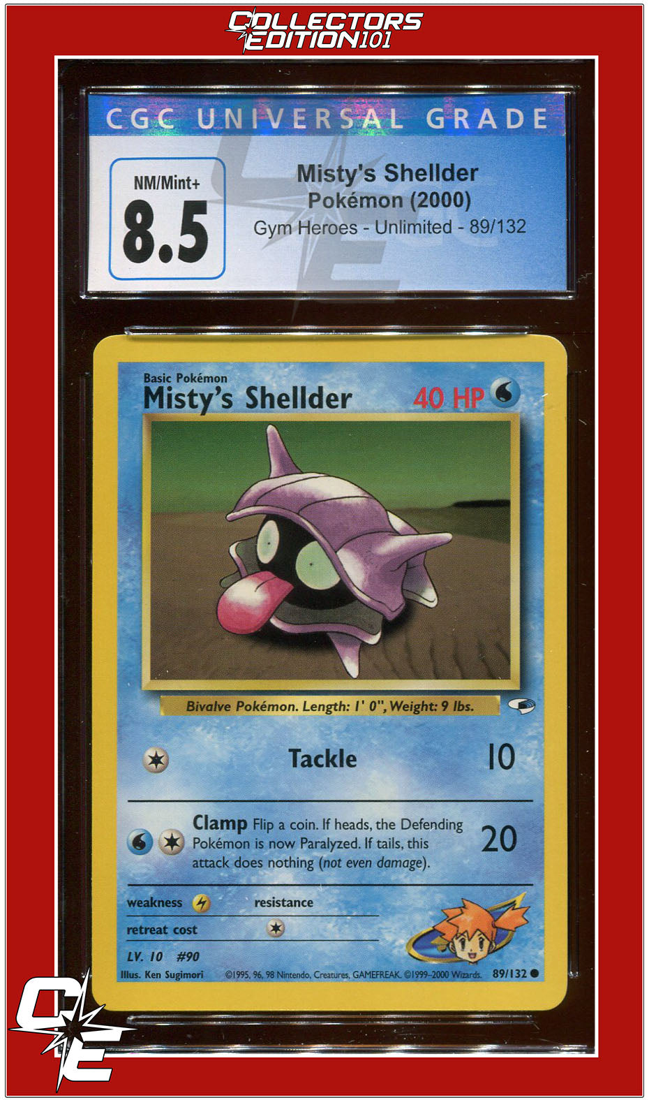 Gym Heroes 89 Misty's Shellder CGC 8.5 | Collectors Edition 101 Gym Heroes 89 Misty's Shellder CGC 8.5 | Collectors Edition 101