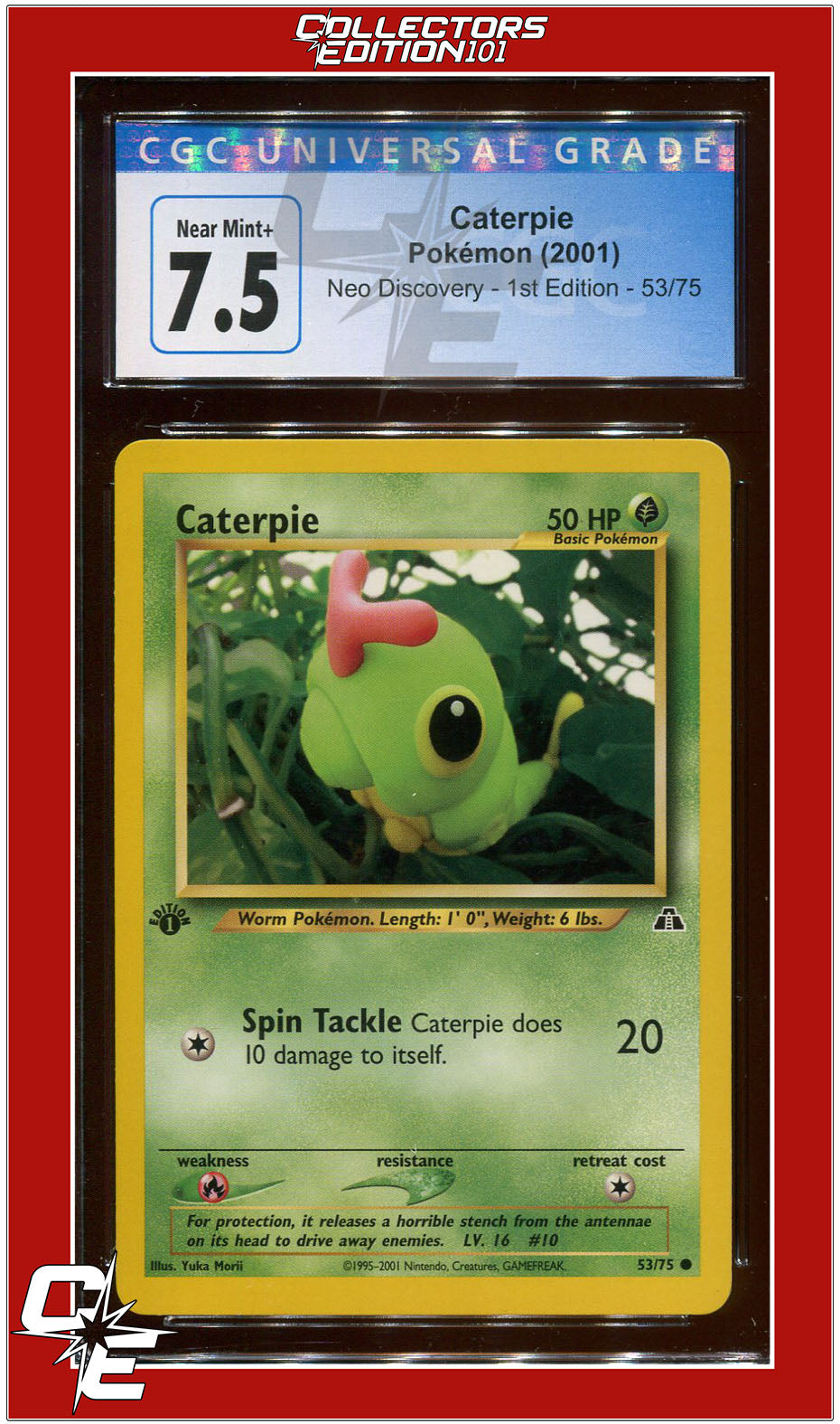 Neo Discovery 1st Edition Caterpie 53/75 CGC 7.5