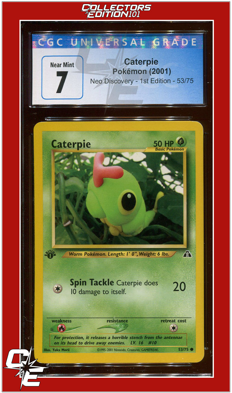 Neo Discovery 1st Edition Caterpie 53/75 CGC 7