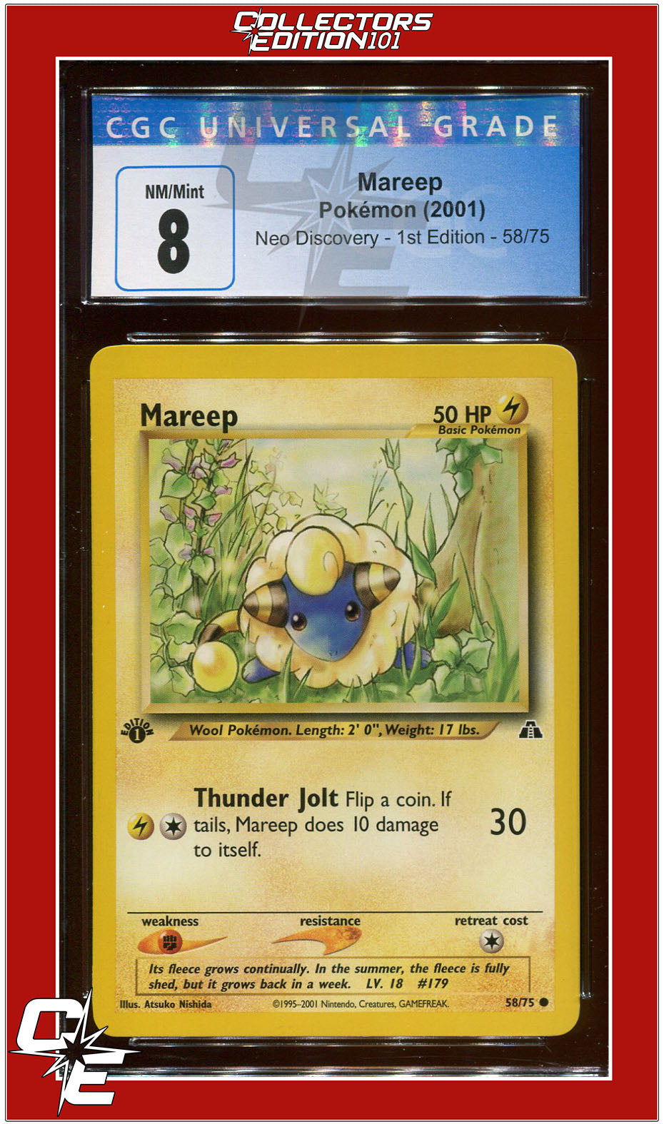 Neo Discovery 1st Edition Mareep 58/75 CGC 8