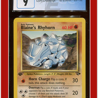 Gym Challenge 1st Edition Blaine's Rhyhorn 65/132 CGC 9