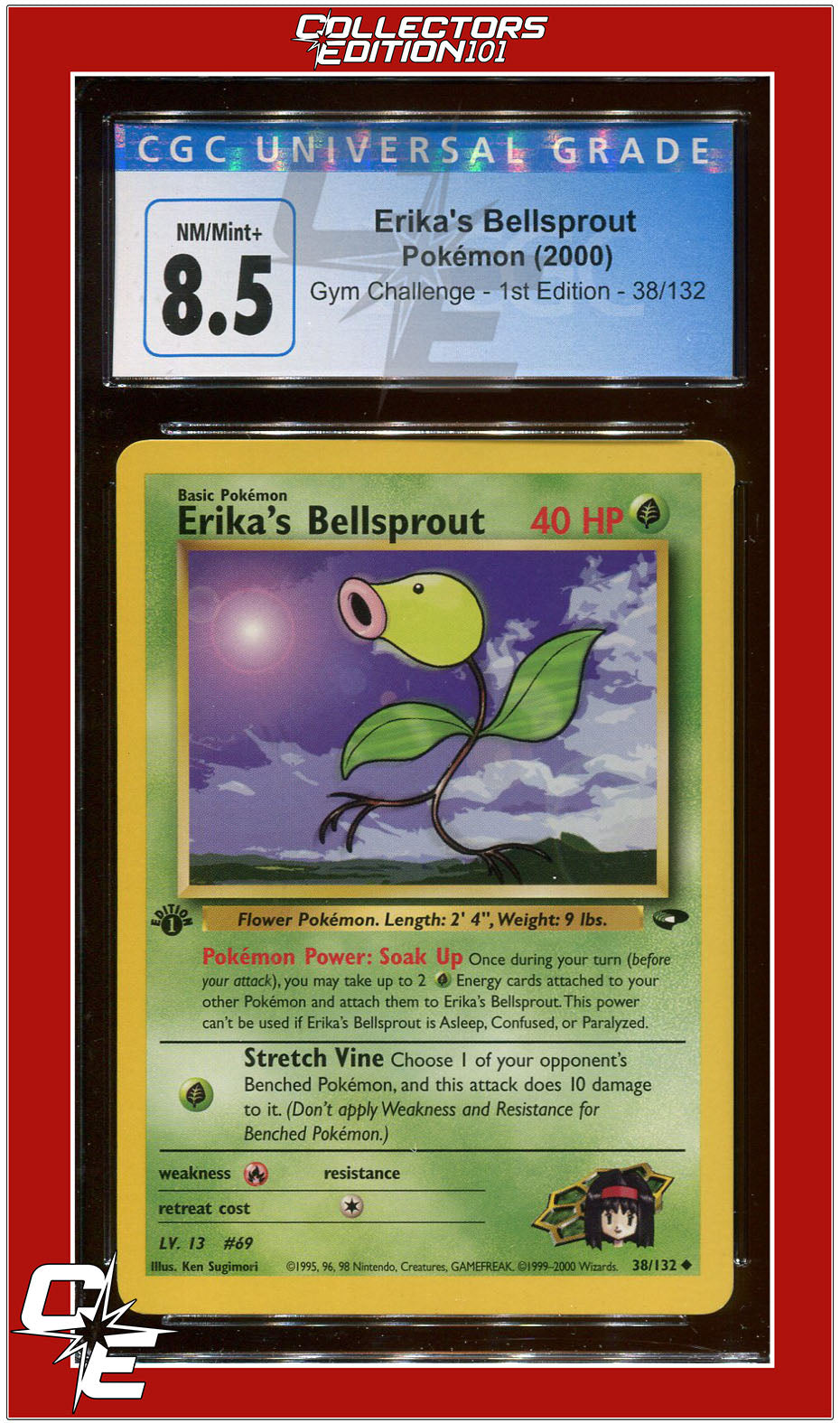 Gym Challenge 1st Edition Erika's Bellsprout 38/132 CGC 8.5