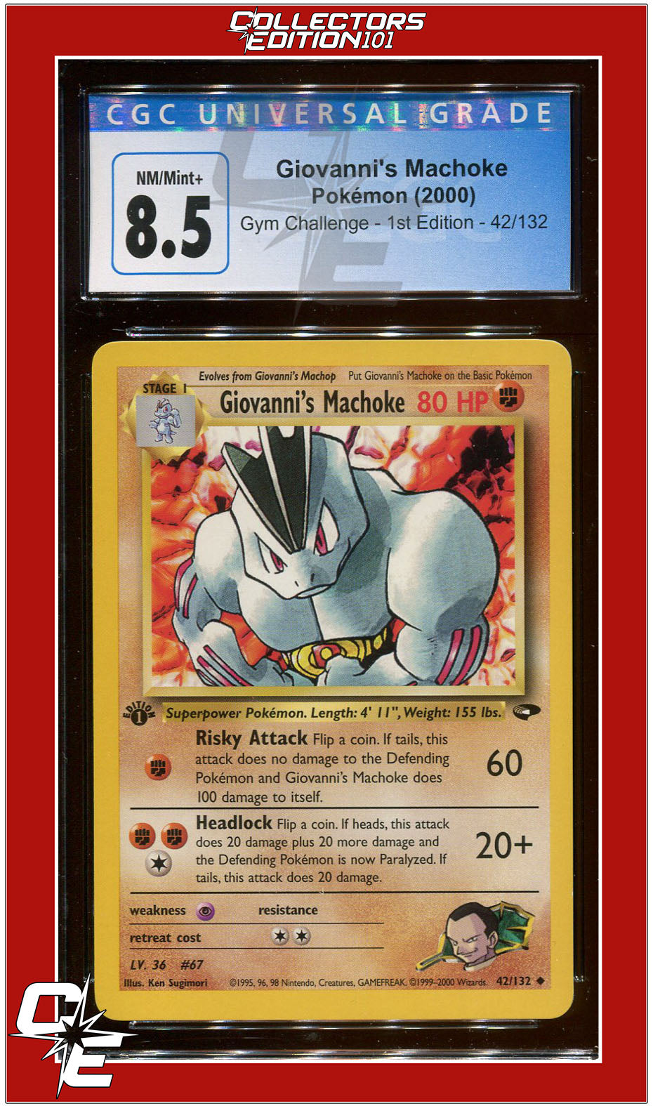 Gym Challenge 1st Edition Giovanni's Machoke 42/132 CGC 8.5