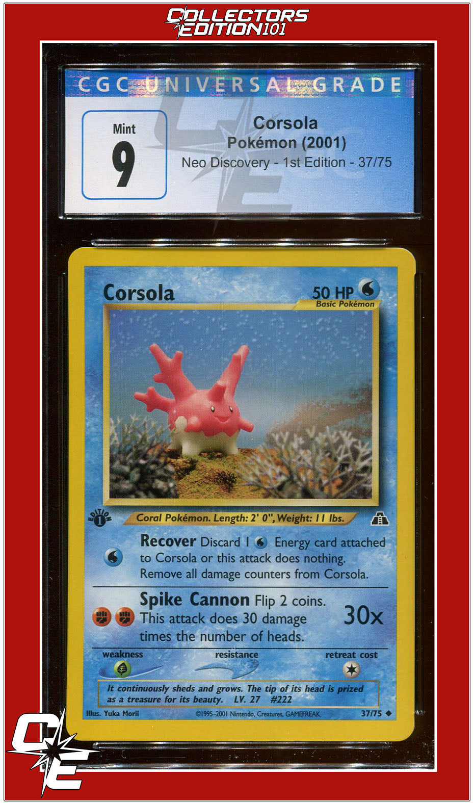 Neo Discovery 1st Edition Corsola 37/75 CGC 9